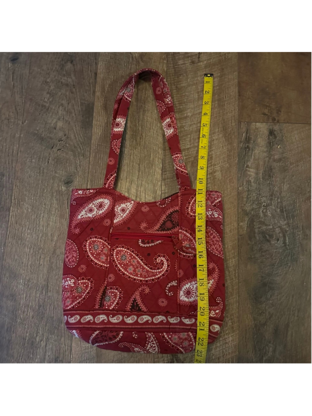 Women's Vera Bradley Red Paisley Quilted Tote Bag Summer - Picture 5 of 9